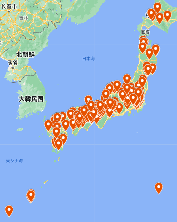 5年以上の長期レンタル契約実績エリア