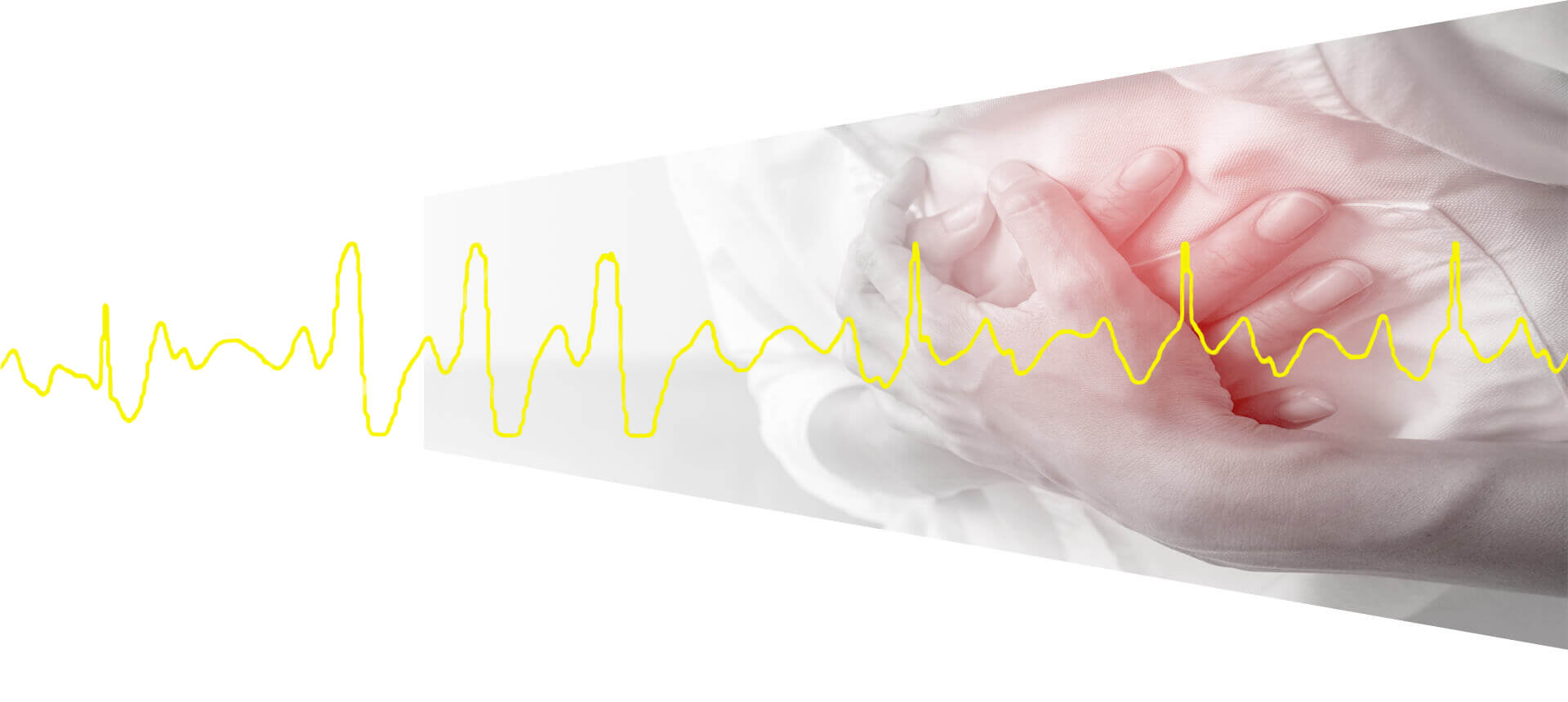 胸を押さえる男性